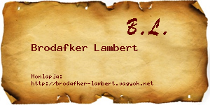 Brodafker Lambert névjegykártya